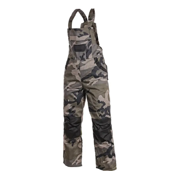 CXS PINOCCHIO - dětské montérkové kalhoty s náprsenkou, maskáčové