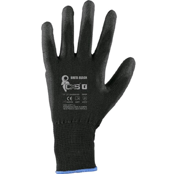 CXS Brita Black - rukavice černé máčené v polyurethanu