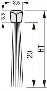 Samostatný kefa 3.20 / PPL 0,15 / HT 23,5 mm / dĺžka 300 cm