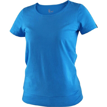CXS EMILY - dámské tričko, krátký rukáv, 95% bavlna, 5% elastan, azurově modrá