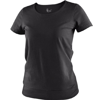 CXS EMILY - dámské tričko, krátký rukáv, 95% bavlna, 5% elastan, černá
