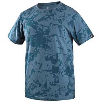 CXS MERLIN - pánské tričko, krátký rukáv, 95% bavlna, 5% elastan, modré
