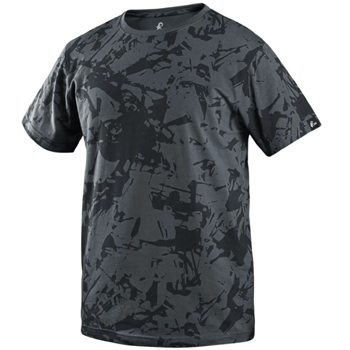 CXS MERLIN - pánské tričko, krátký rukáv, 95% bavlna, 5% elastan, tmavě šedé